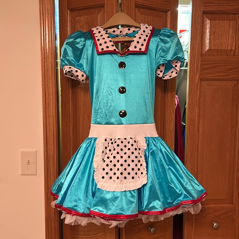 Blue Waitress Dance Costume